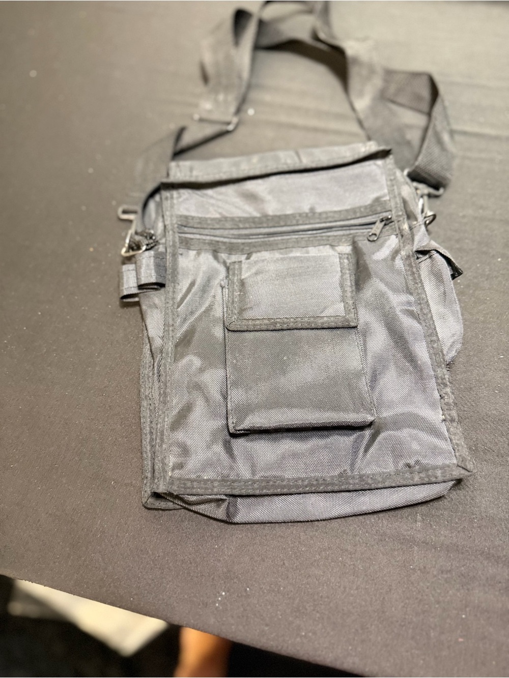 Black Men's Crossbody Organizer Bag